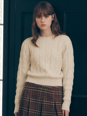 TWIST KNIT PULLOVER IVORY