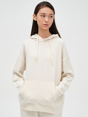 [23FW clove] Knit Hooded Pullover (Ivory)