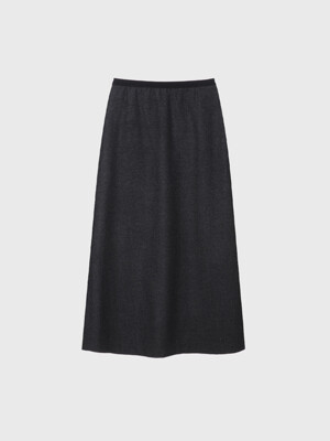 Band wool long skirt