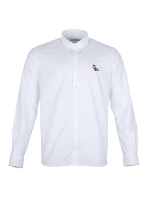 [메종키츠네] 남성 폭스 패치 면 셔츠 KM00488WC2010 P100 (WHITE)