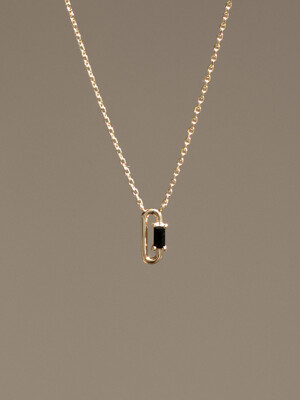 14k black square necklace