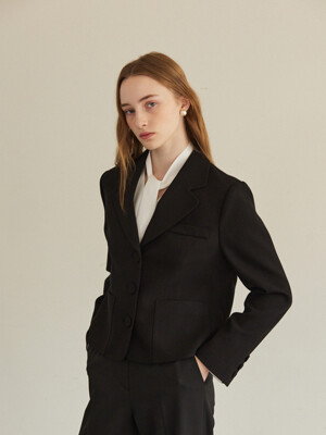 BETTA Big Collar Essential Single Jacket (Black)