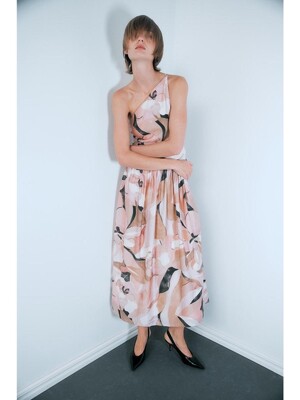 원숄더 드레스 라이트 핑크/플로럴 1220147001