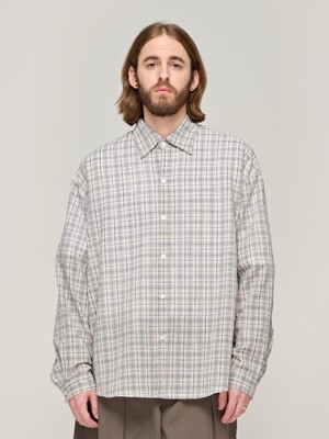 CB BREAD SEERSUCKER CHECK SHIRT (BLACK)