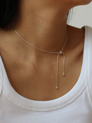 [Silver 925] Sliding Bow Necklace