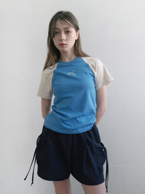 Blue/Beige Raglan T-Shirt