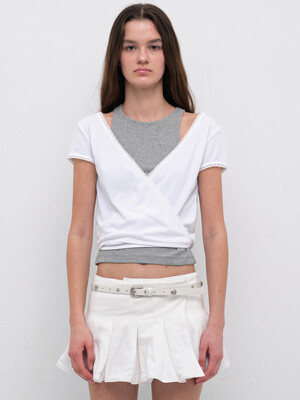 SOFT WRAPPED HALF TOP / WHITE