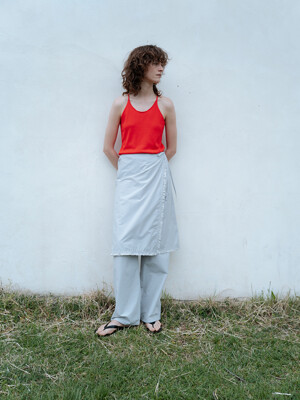 Plain wrap skirt (white / gray / dark gray)