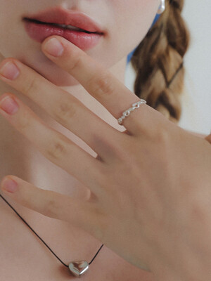 Heart Knot Silver Open Ring R0672
