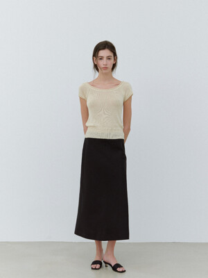 Avola Linen Skirt in Black