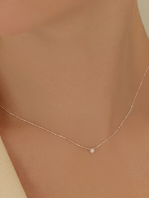 [진주귀걸이 증정][925 silver] Clear Shiny chain necklace