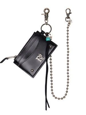 RIVET KEYCHAIN CARD HOLDER - BLACK