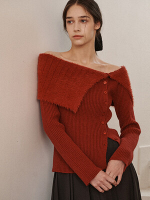 mix unbalanced off cardigan-wine
