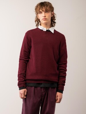 (M) 크루넥 스웨터 Burgundy