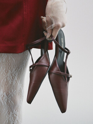 me011 benjamin minimal slim strap mule pumps _4color