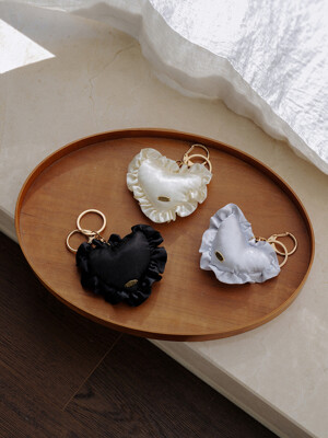 HLD016 Frill heart cushion keyring