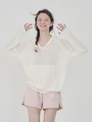 브리즈 시스루 후드 니트_Milk