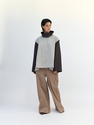 FLARE WIDE PANTS_CHARCOAL