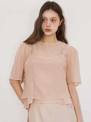 SHEER SET UP BLOUSE (PK)