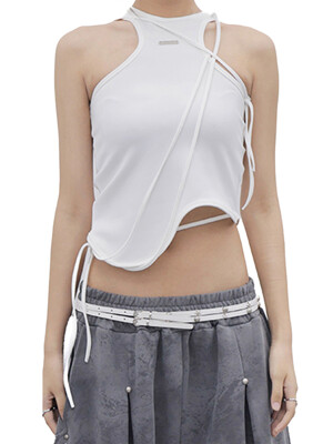 WAVE STRAP SLEEVELESS_WHITE