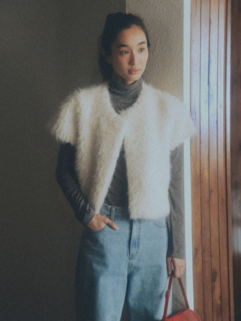 망고매니플리즈 [단독] KULLY PETIT FUR JACKET_CREAM