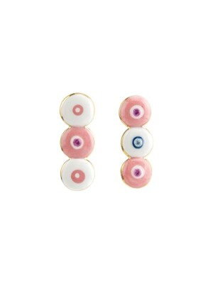 3round bold earring(Pink)