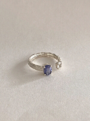 Twig Open Ring - Iolite, White Topaz