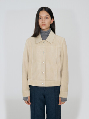 SUEDE JACKET - BUTTER BEIGE