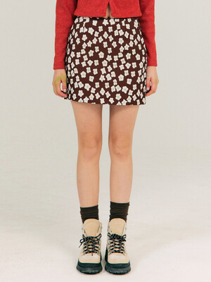 Fall Jacquard Mini Skirt_Brown