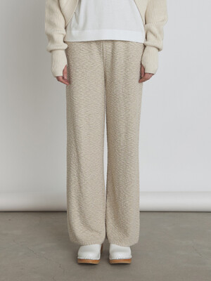 [Woman] Textured Knit Pants (Beige)