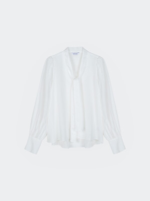 SHINE TIE BLOUSE WHITE