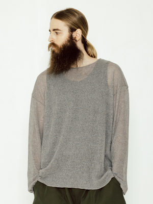 CB OVER LINEN ROUND KNIT (GRAY)