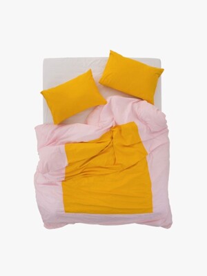 Island duvet cover - light pink/ yellow