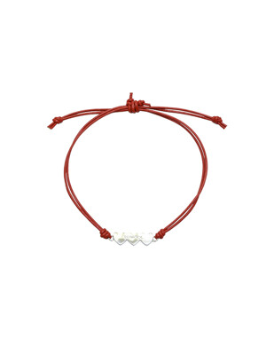 Triple heart red bracelet