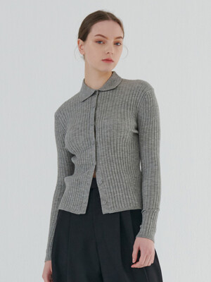 COLLAR CARDIGAN GRAY