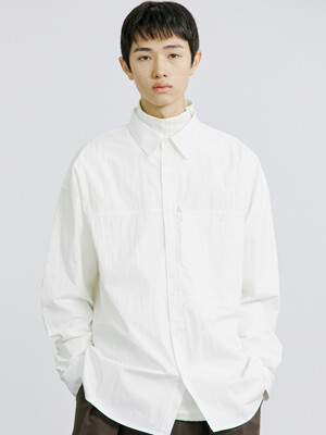 NYLON UTILITY POCKET LAUNDRY SHIRT WHITE