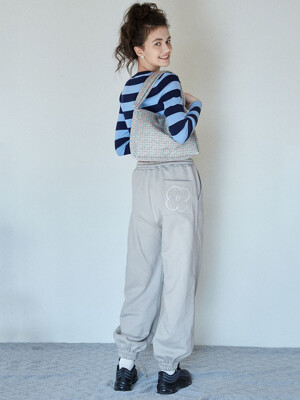 Flower pocket track pants - Gray