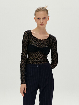 Lace Interlock Top in Black