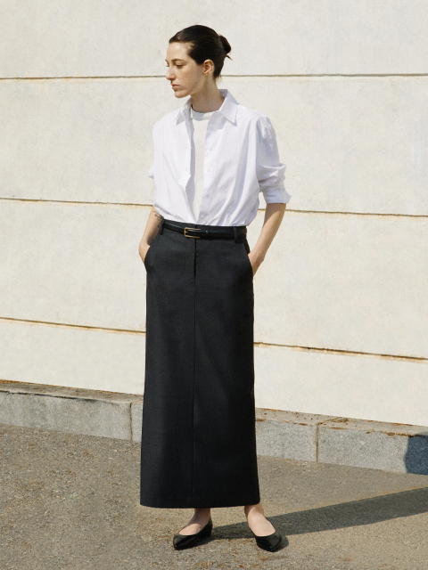 스커트 - 리디피 (RIDIFI) - MAXI SKIRTS_CHARCOAL