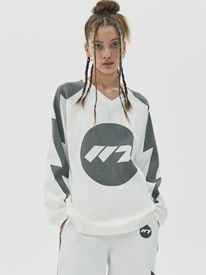 WAFFLE LIGHTNING TOP / WHITE