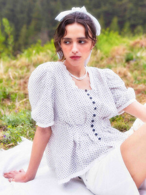 Dot Spangle Lace Blouse