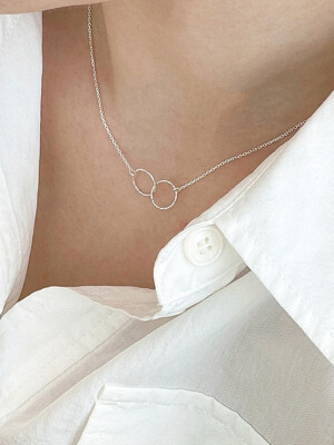 Silver925 Double Circle Daily Necklace