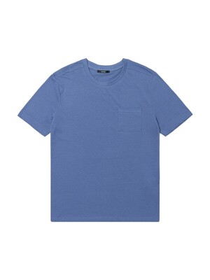 23 SS 남성 포켓 패치 라운드 티셔츠 (BLUE)