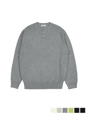 Always Washable Henley Neck Knit(6col)