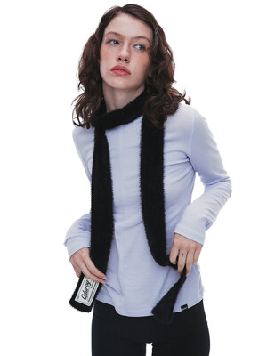 Fluffy Knit Muffler - Night