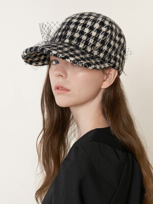 Lace Point Wire Cap - Hounds tooth