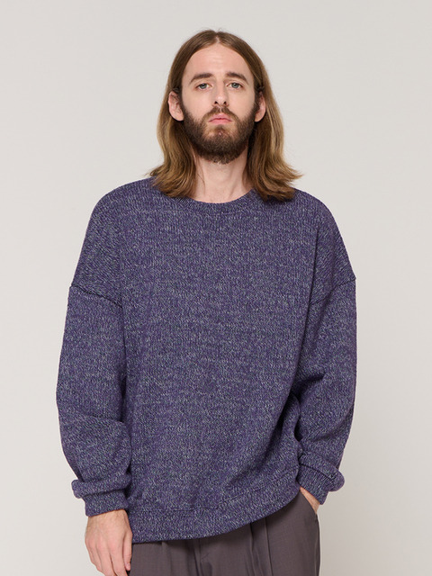 티셔츠 - 카고브로스 (CARGOBROS) - OVER KNIT SWEATSHIRT  (PURPLE)