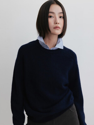 Overfit Roundneck Pullover  Navy (WE3X51C74R)