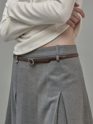 Minimal Slim Belt Brown
