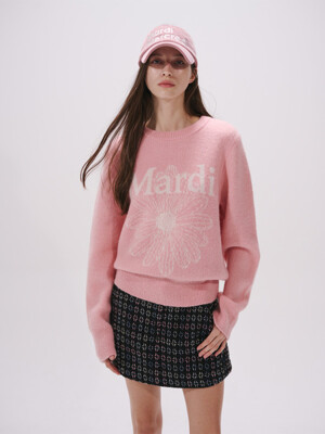 MOHAIR BLENDED KNIT PULLOVER_LIGHT PINK IVORY